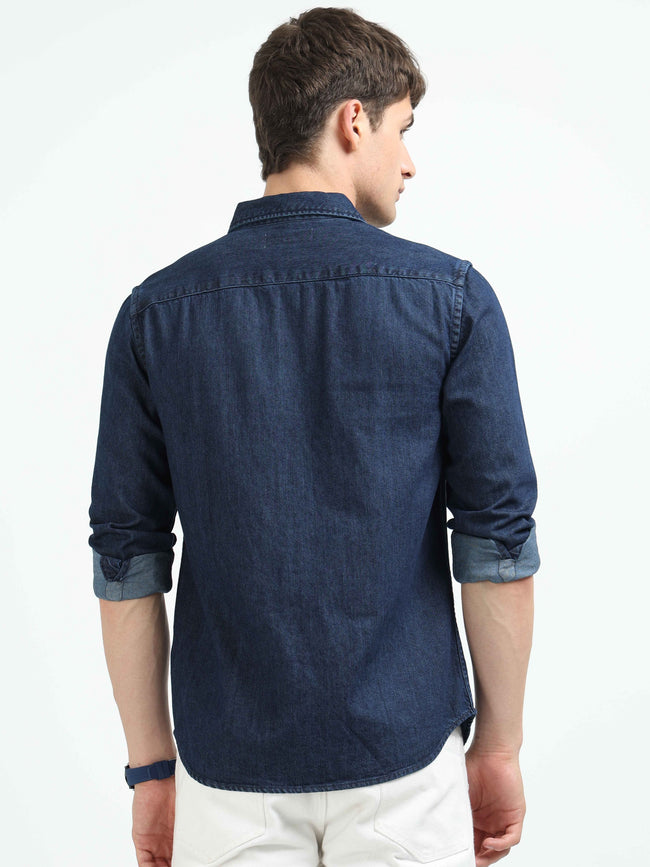 Tokyo Stitch dark navy Blue denim shirt for men