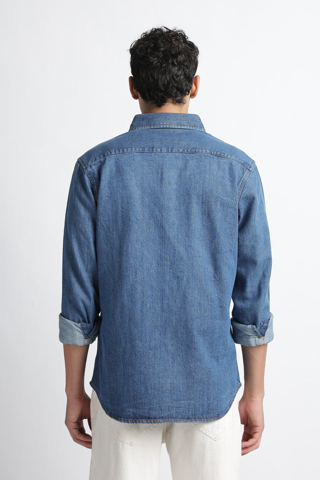 Tokyo Stitch med Blue denim shirt for men