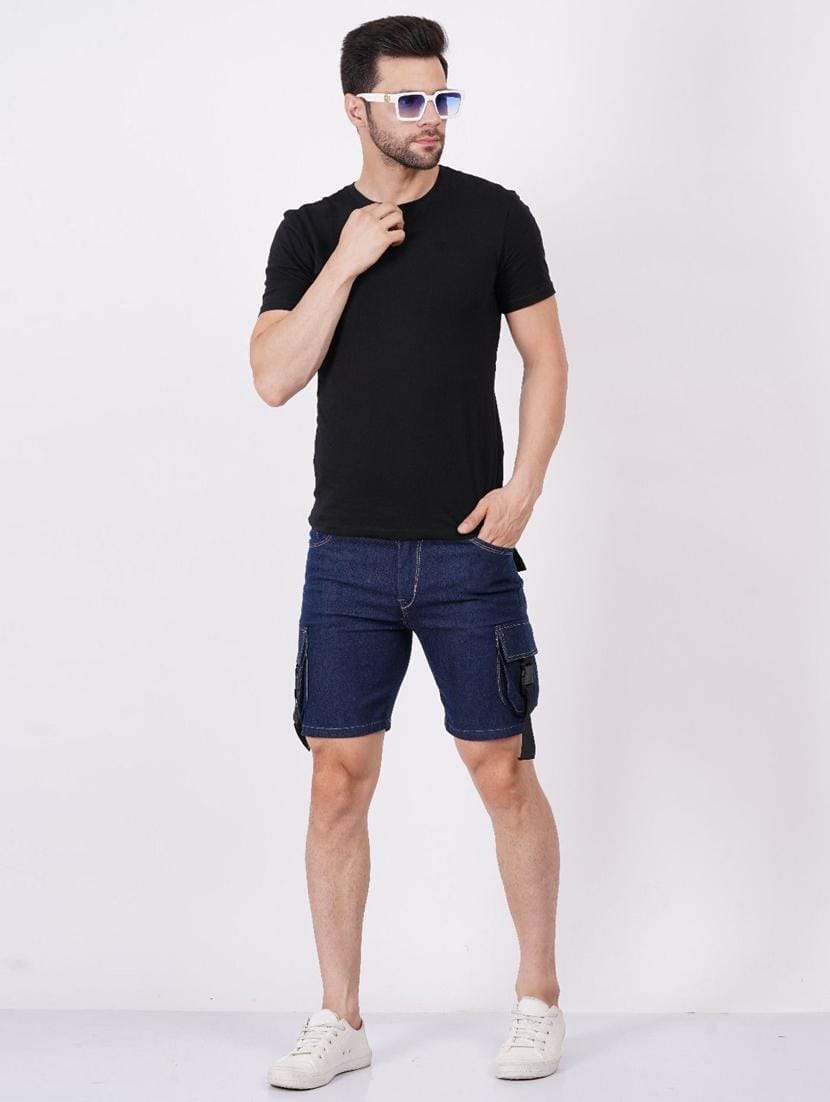 Tokyo Stitch denim stretchable dark black men short