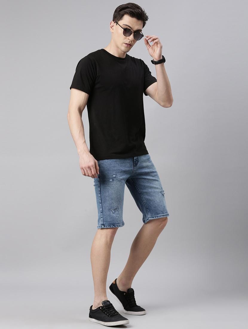 Tokyo Stitch denim stretchable Dark carbon blue men short