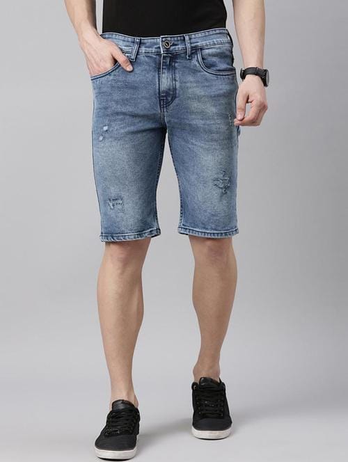 Tokyo Stitch denim stretchable Dark carbon blue men short