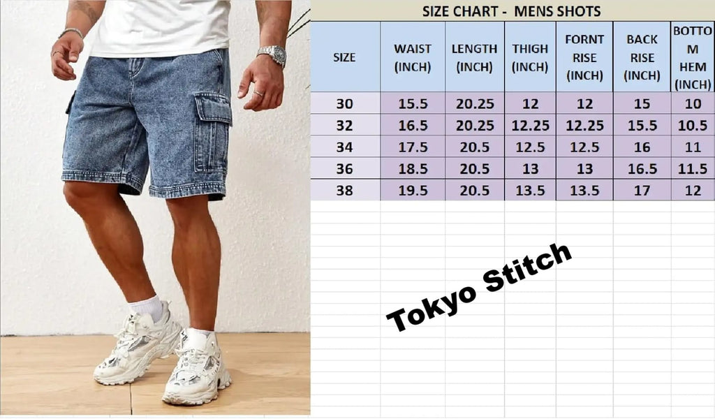 Tokyo Stitch denim stretchable Pixel blue men short