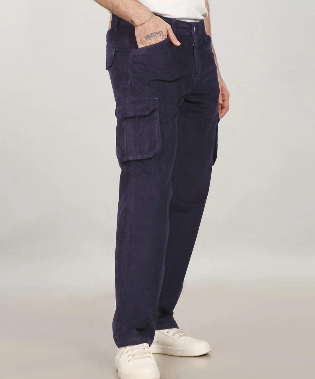 Tokyo Stitch NAVY Blue six pocket denim cargo for men