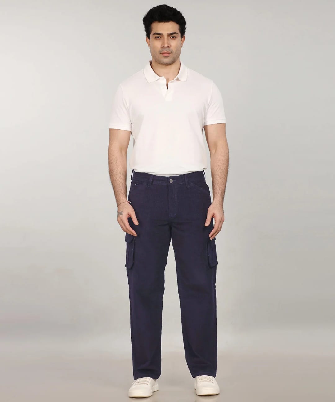 Tokyo Stitch NAVY Blue six pocket denim cargo for men
