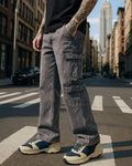 Tokyo Stitch dark Gray six pocket denim cargo for men