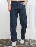 Tokyo Stitch dark CARBON Blue six pocket denim cargo for men