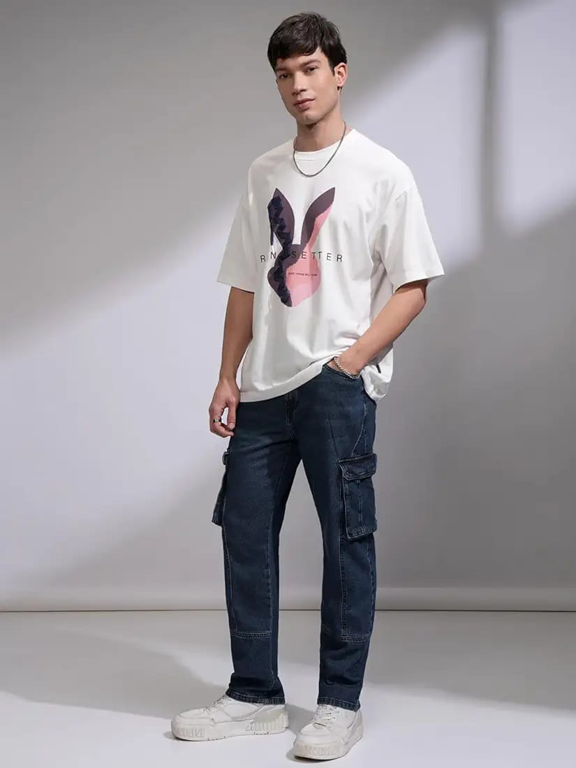 Tokyo Stitch dark Blue six pocket denim cargo for men