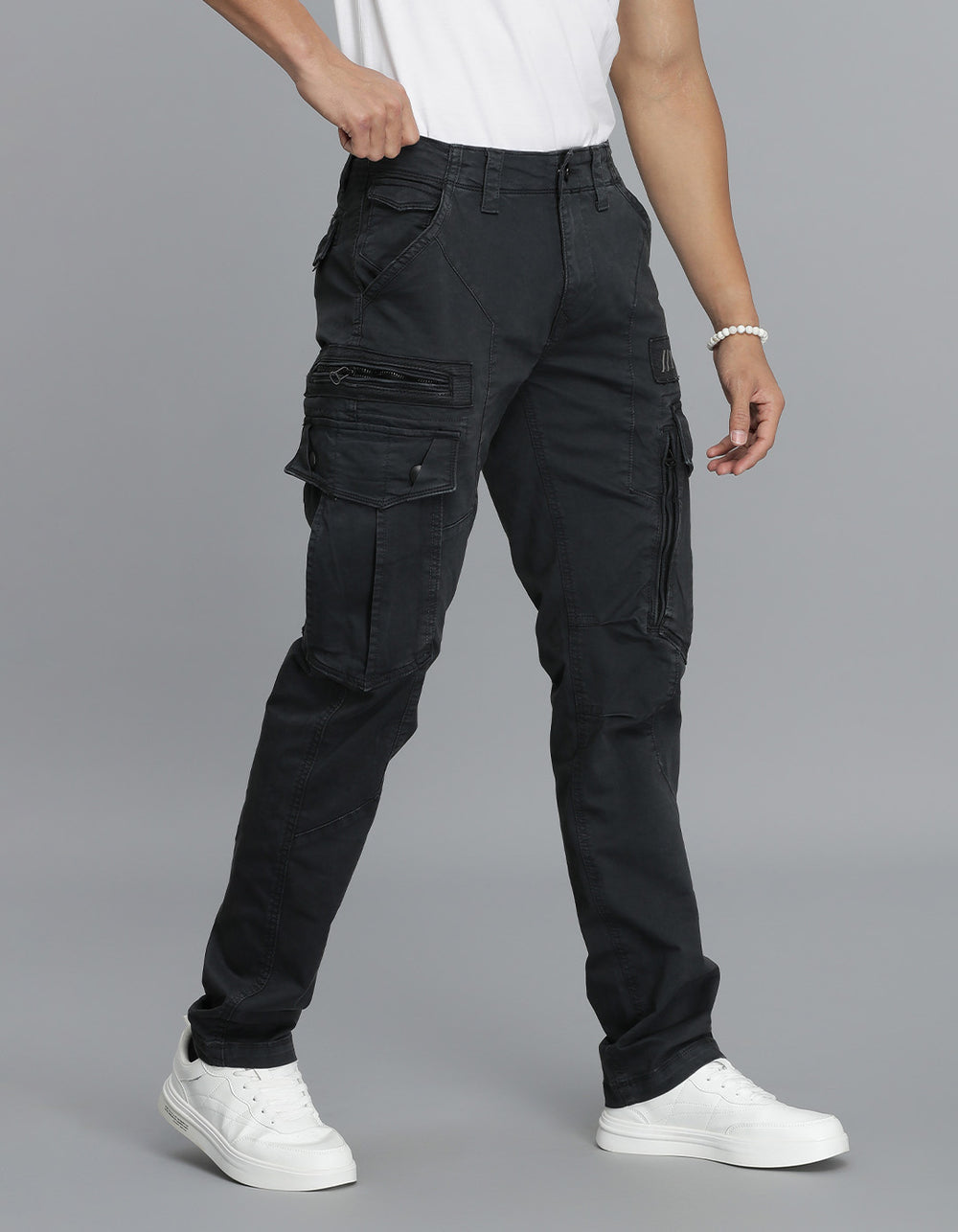 Tokyo Stitch Black six pocket cotton cargo for men