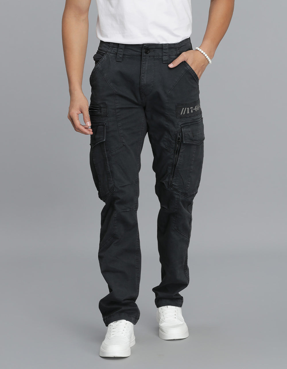 Tokyo Stitch Black six pocket cotton cargo for men