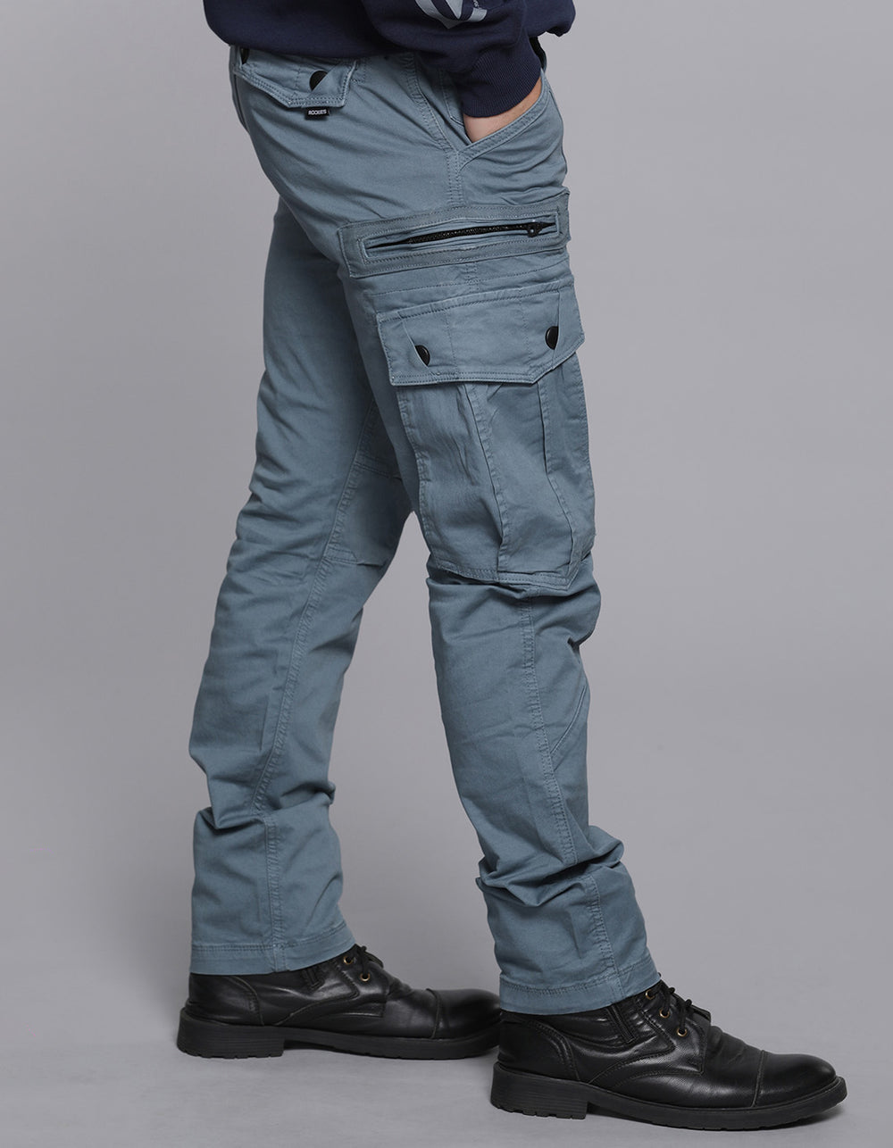 Tokyo Stitch GREYISH BLUE six pocket cotton cargo for men