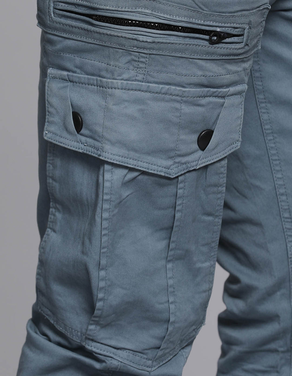 Tokyo Stitch GREYISH BLUE six pocket cotton cargo for men