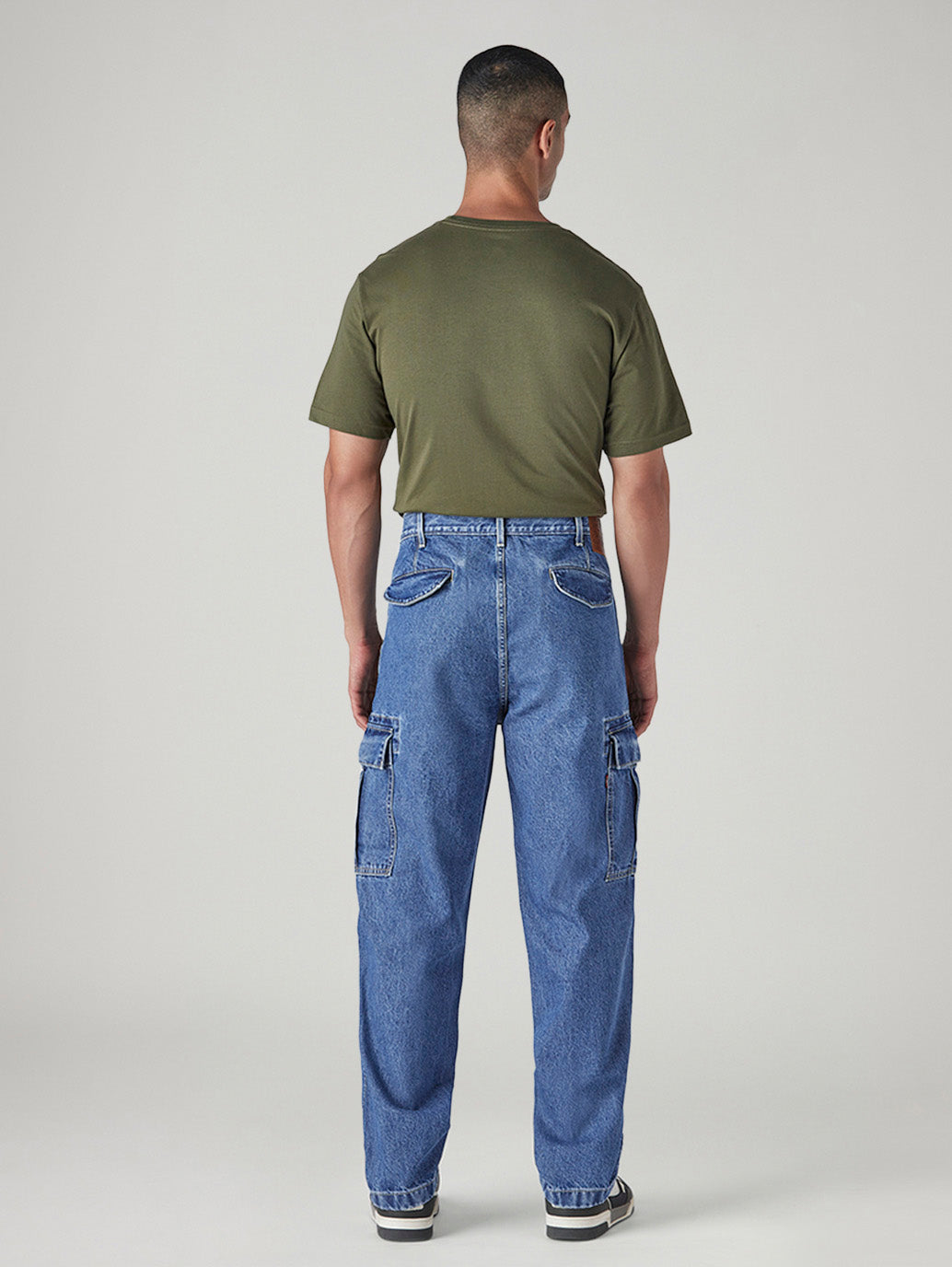 Tokyo Stitch INDIGO BLUE BAGGEY FIT six pocket denim cargo for men