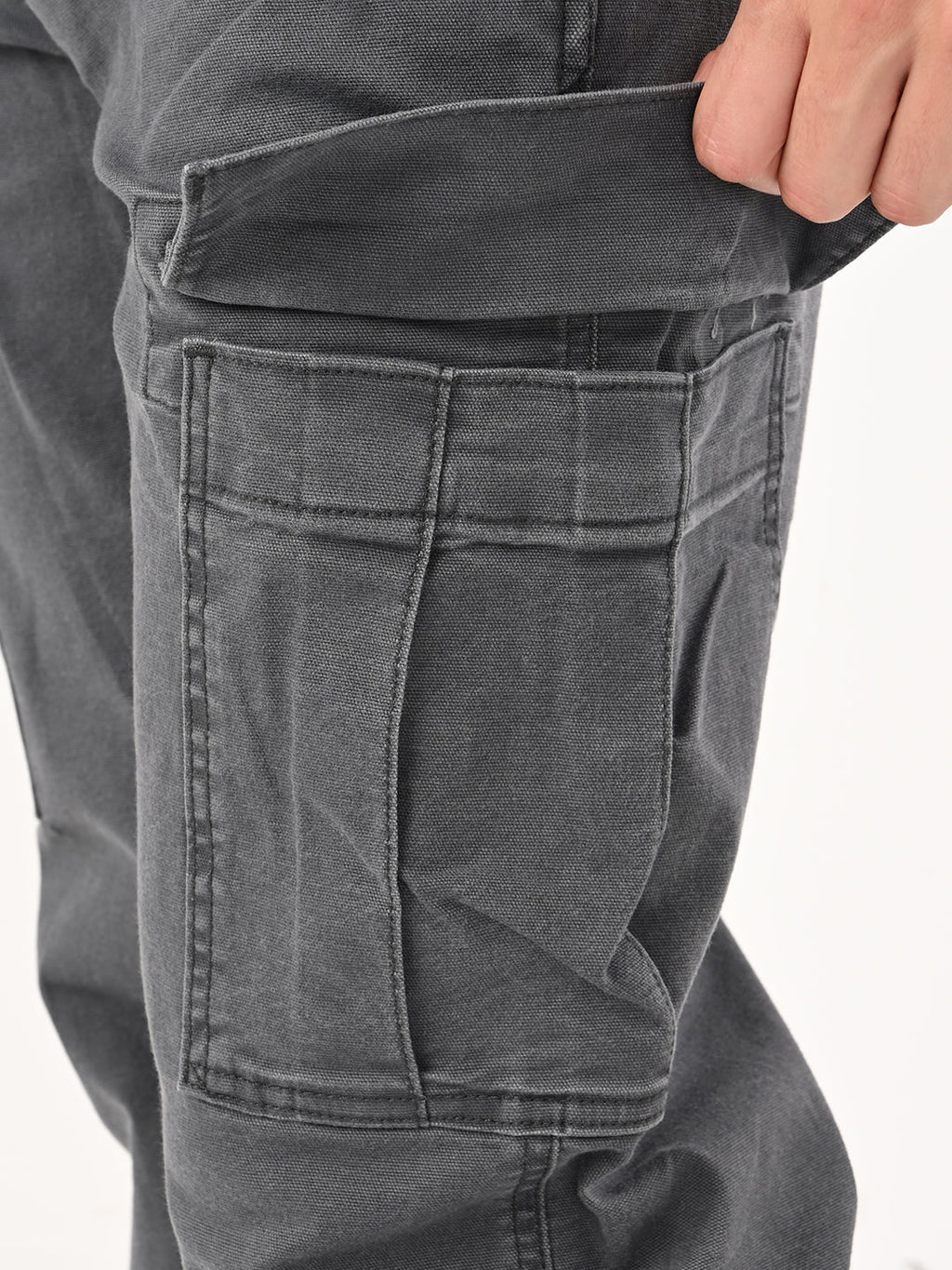 Tokyo Stitch GREY six pocket cotton cargo for men