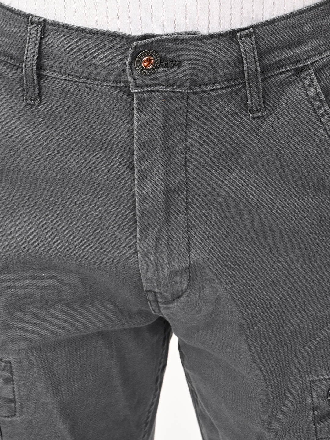 Tokyo Stitch GREY six pocket cotton cargo for men