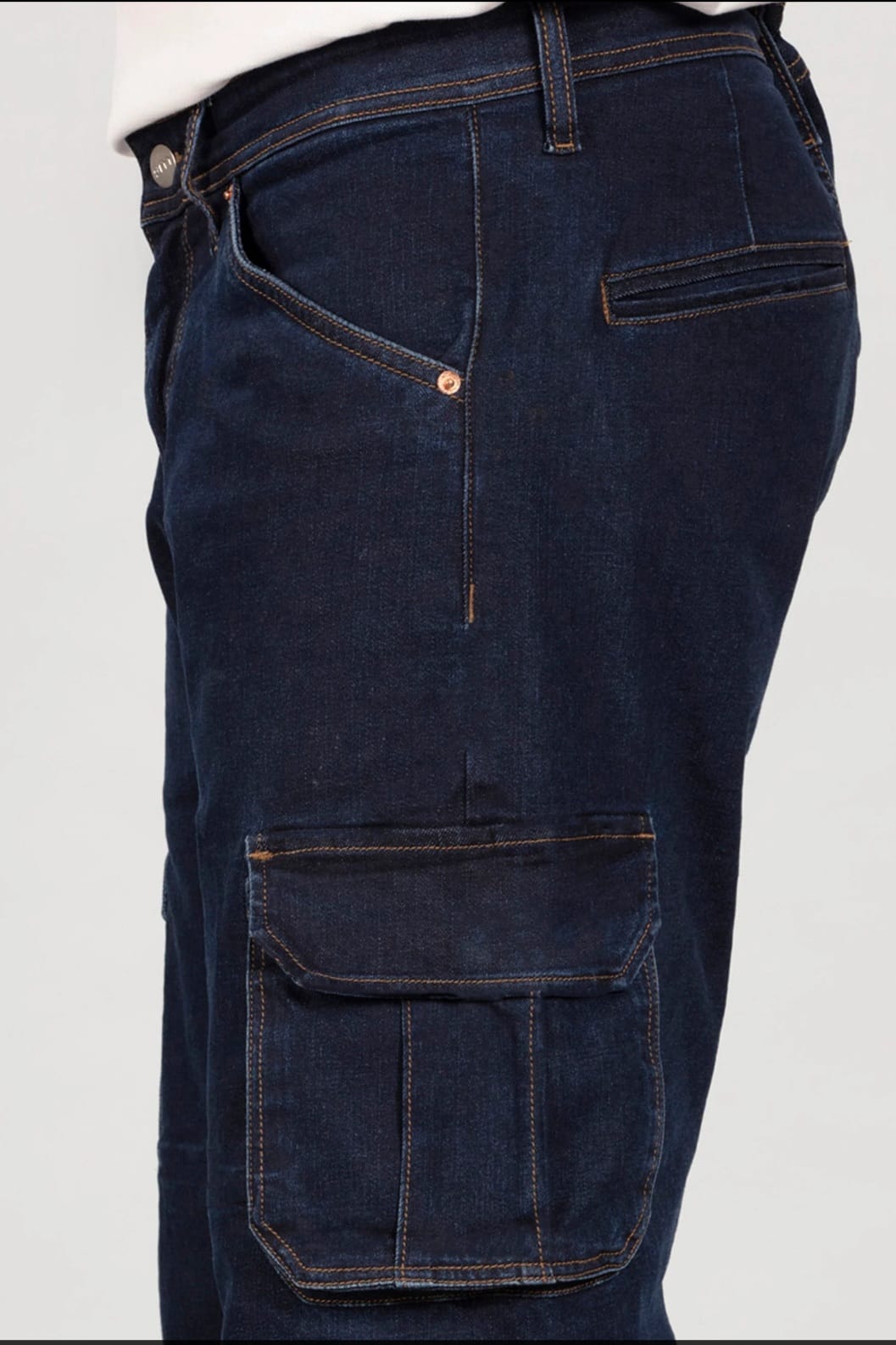 Tokyo Stitch dark blue denim cargo for men