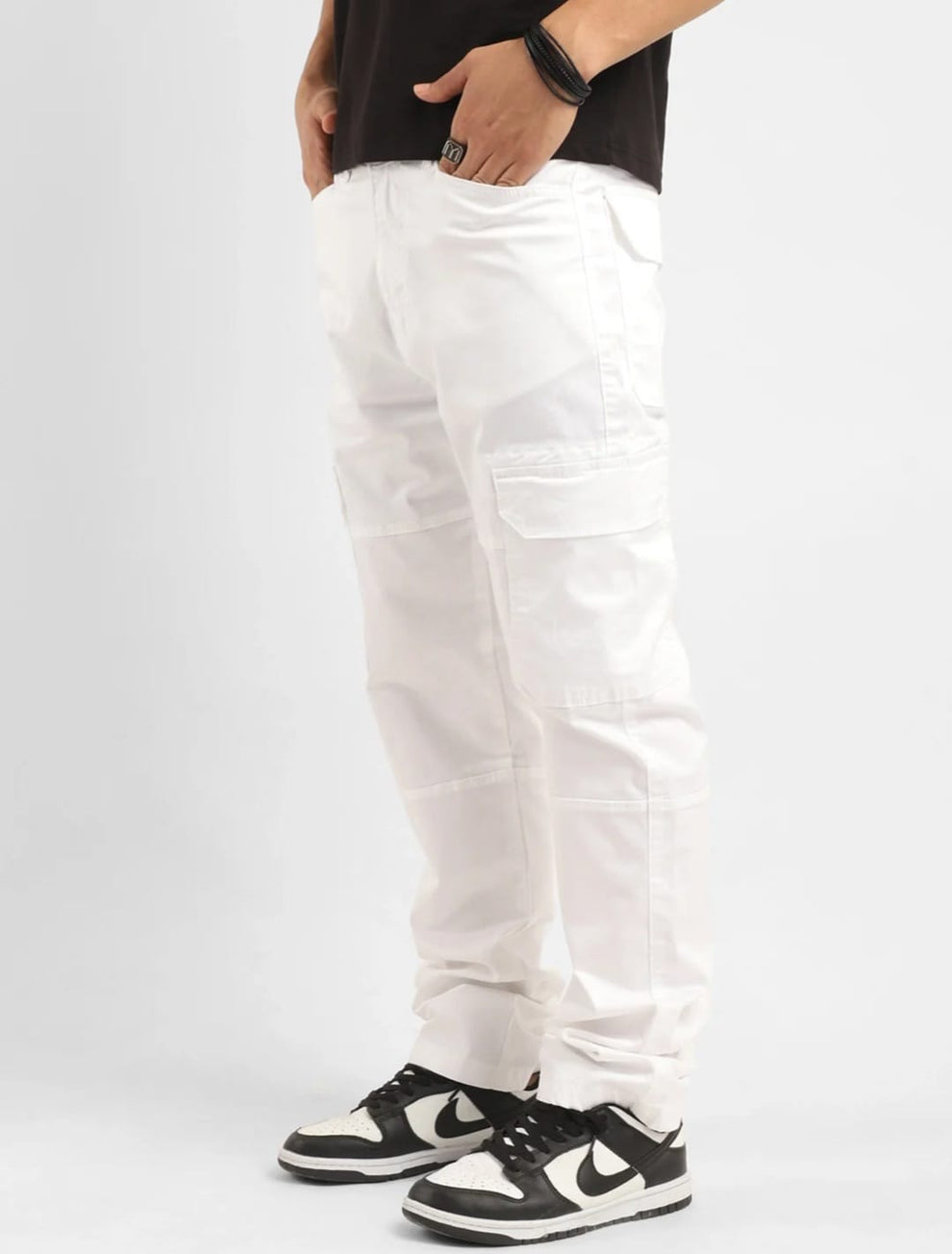 Tokyo Stitch White six pocket Cotton cargo for men