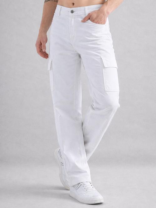 Tokyo Stitch White + Blue - Set of 2 (combo Set) denim cargo's for men